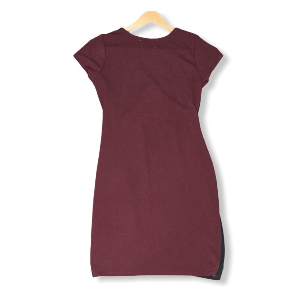 Burgundy Ruched Side Mini Dress - Picture 5 of 8